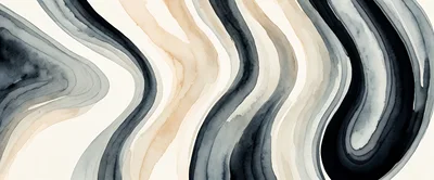 Abstract Watercolor Background With Flowing Wavy Lines