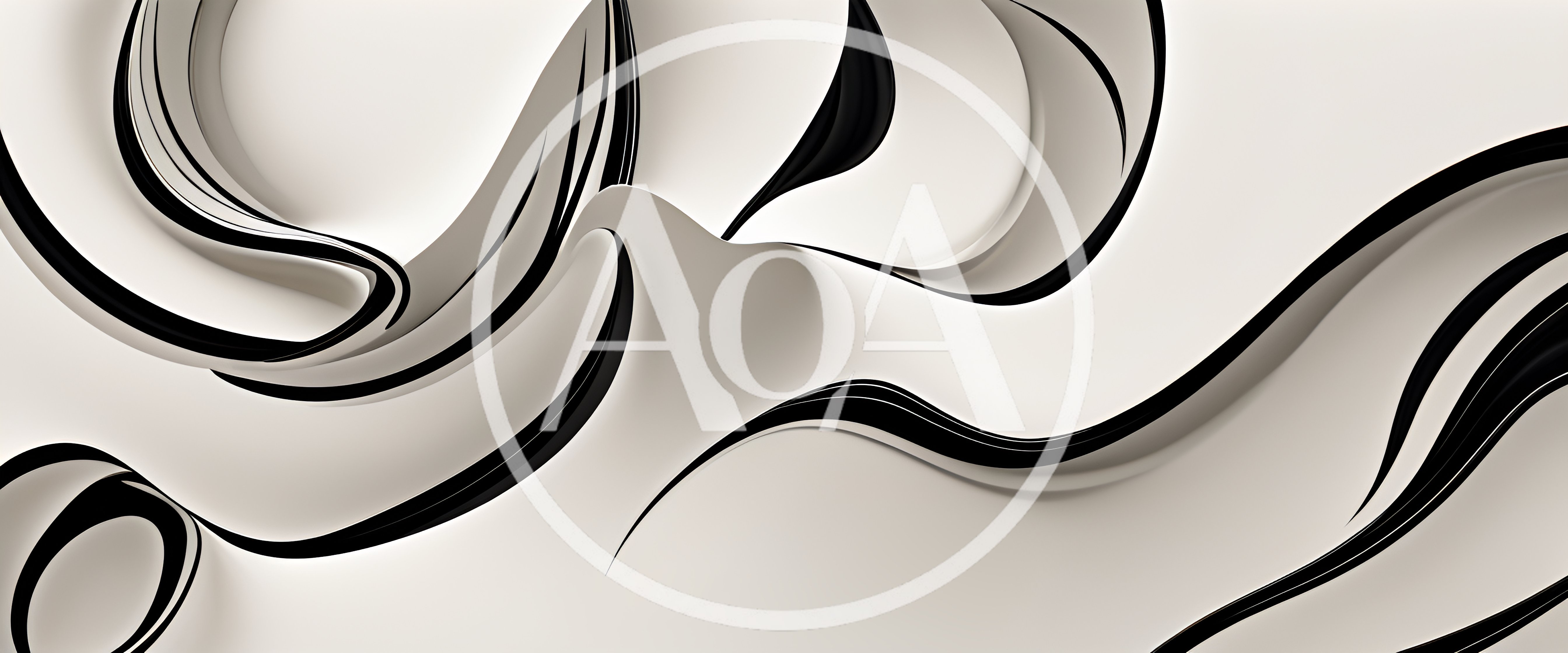 Abstract Flowing White And Black Liquid Waves
