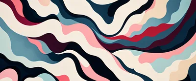 Abstract Wavy Layers Background With Soft Pastel Colors