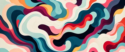 Abstract Fluid Wave Pattern With Vibrant Multicolored Layers