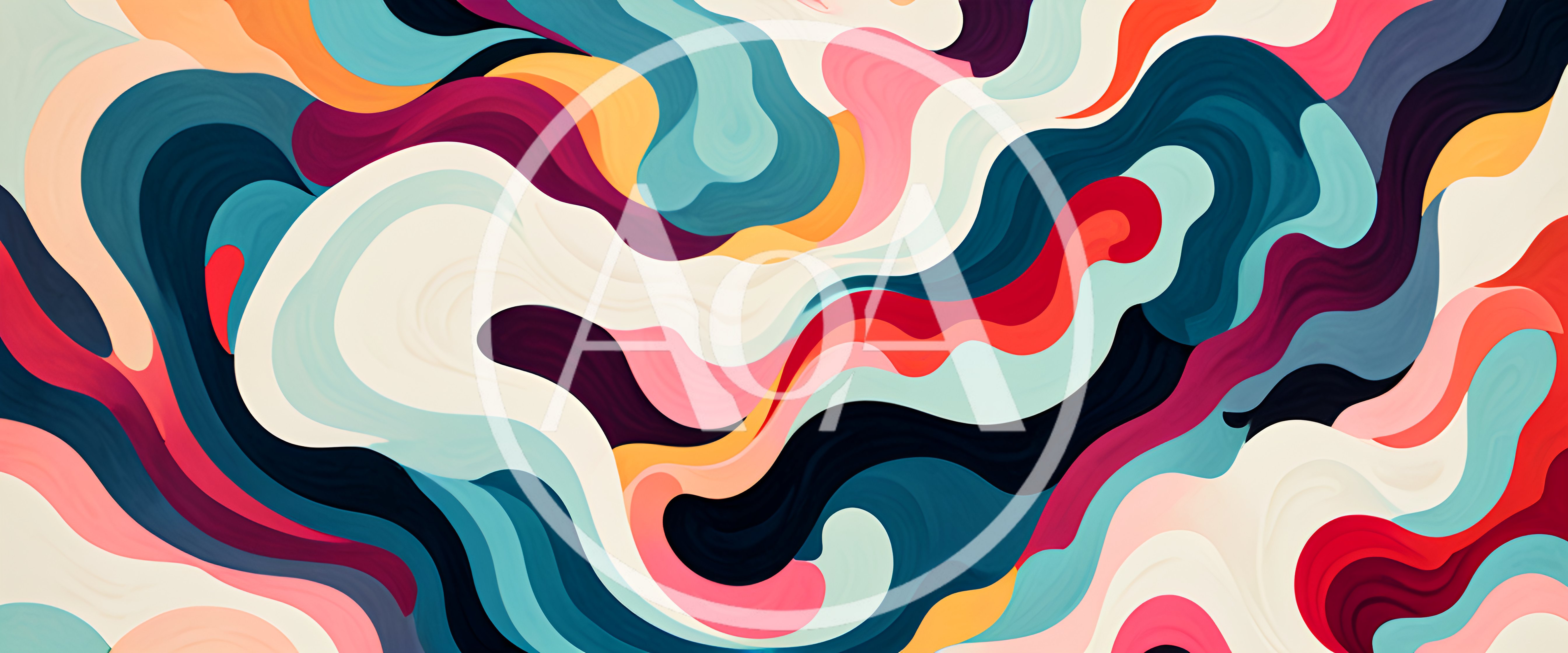 Abstract Fluid Wave Pattern With Vibrant Multicolored Layers