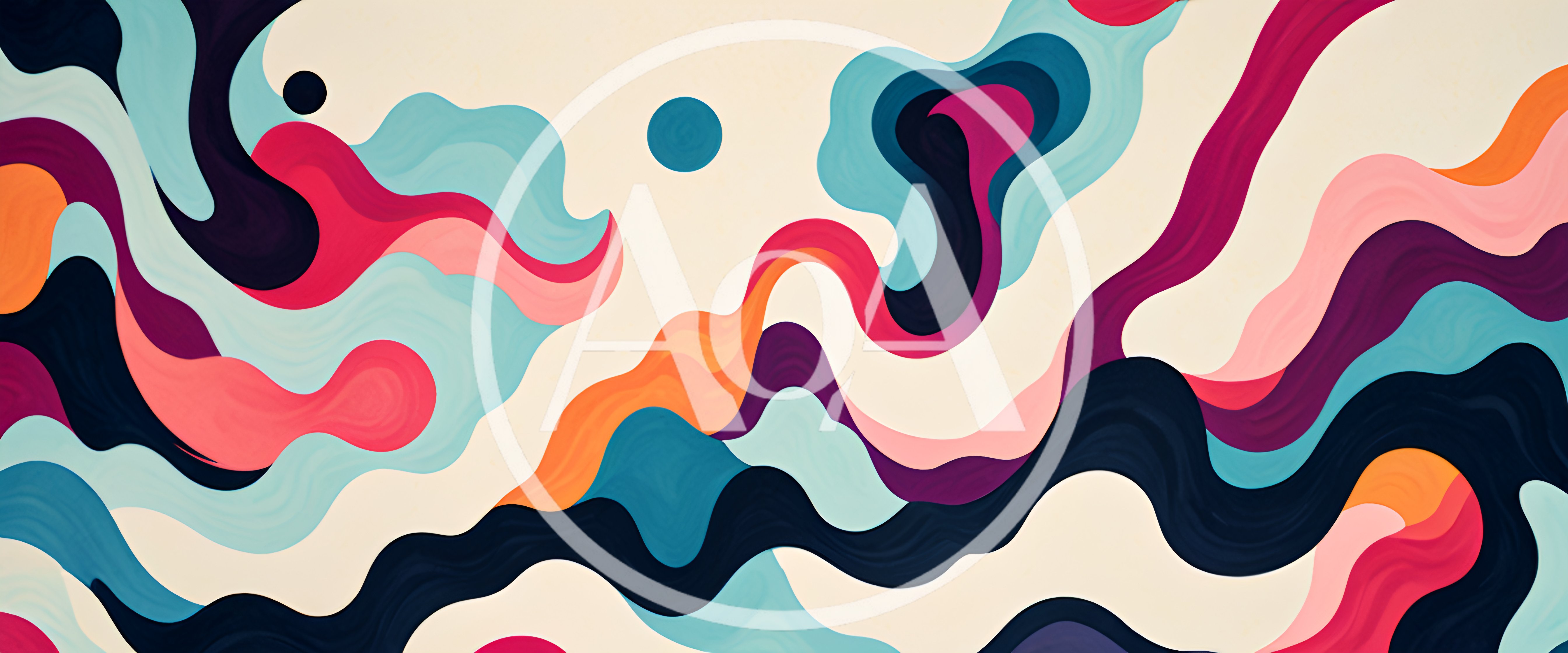 Abstract Fluid Wave Pattern With Vibrant Multicolored Shapes