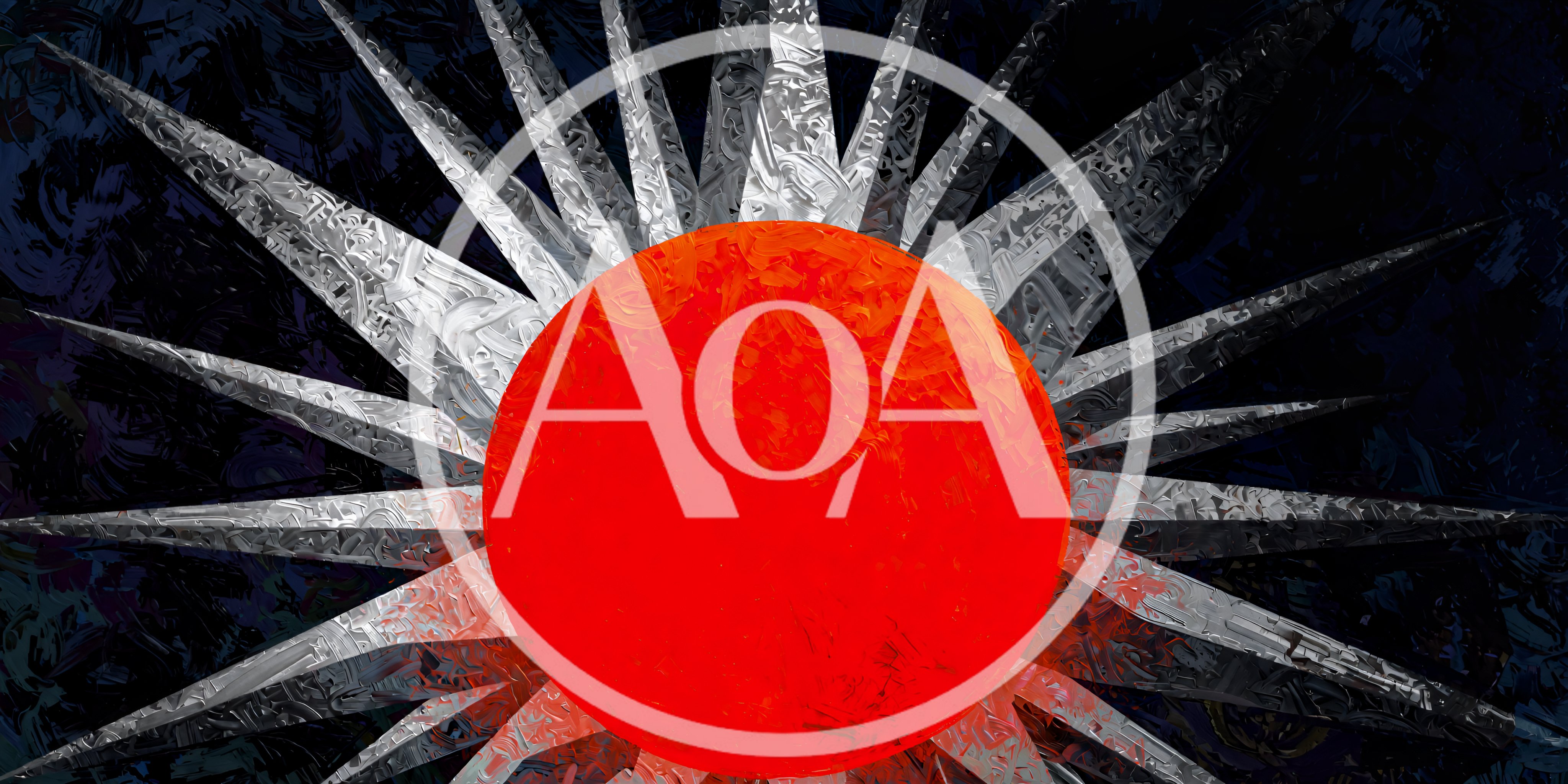 Abstract Sunburst Design With A Vibrant Red Circle