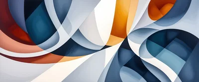 Abstract Fluid Shapes With Blue And Orange Tones