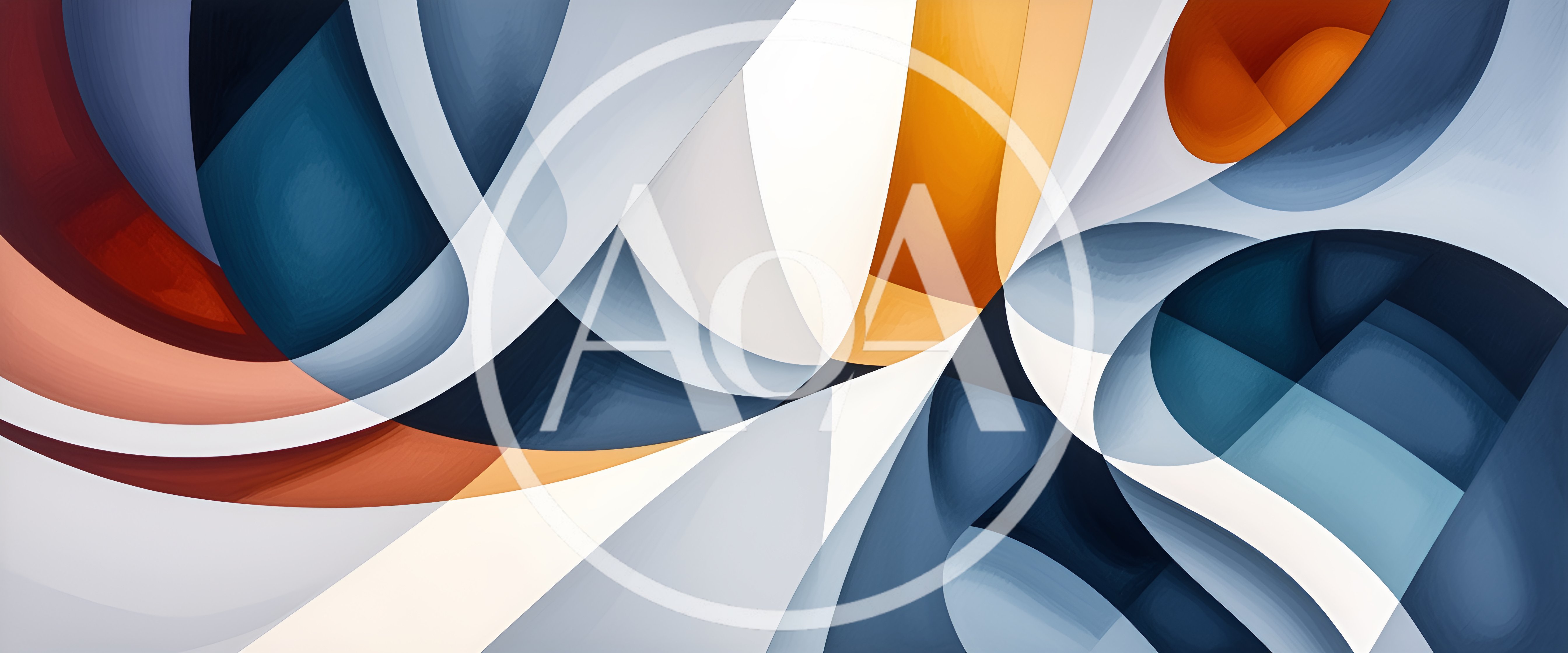 Abstract Fluid Shapes With Blue And Orange Tones
