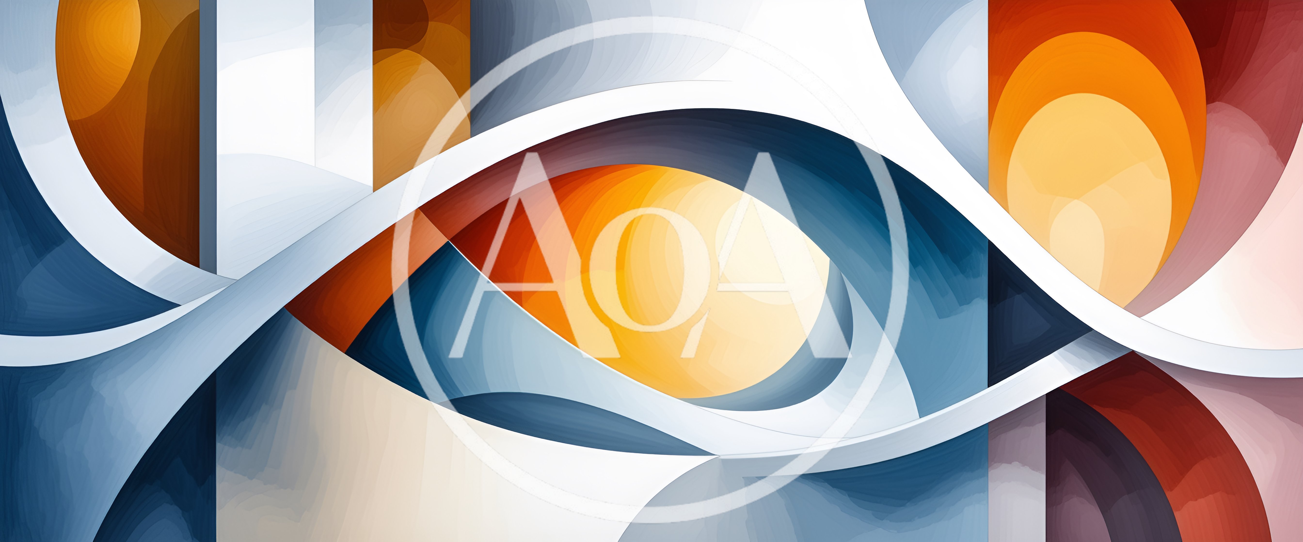 Abstract Geometric Composition With Fluid Curves And Warm Tones