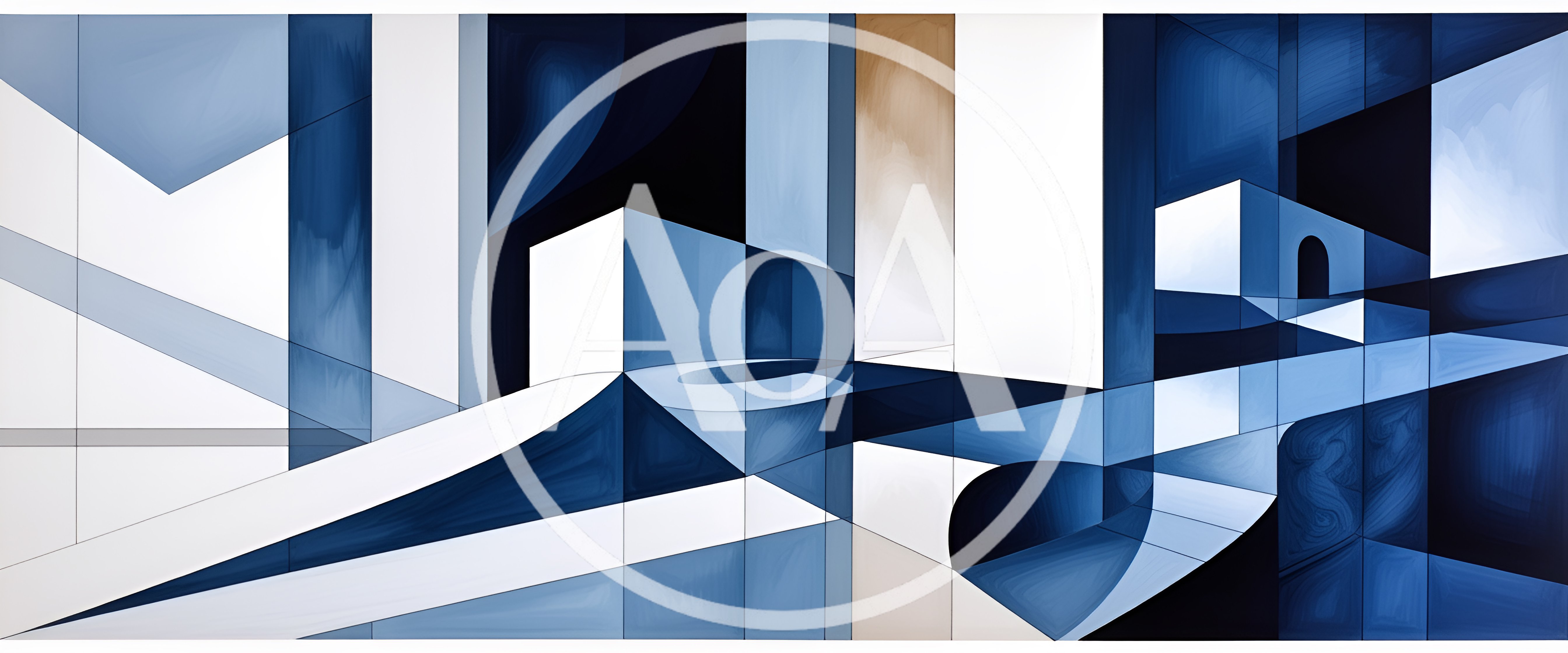 Abstract Geometric Composition In Shades Of Blue