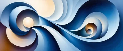Abstract Blue And Gold Swirling Fluid Background