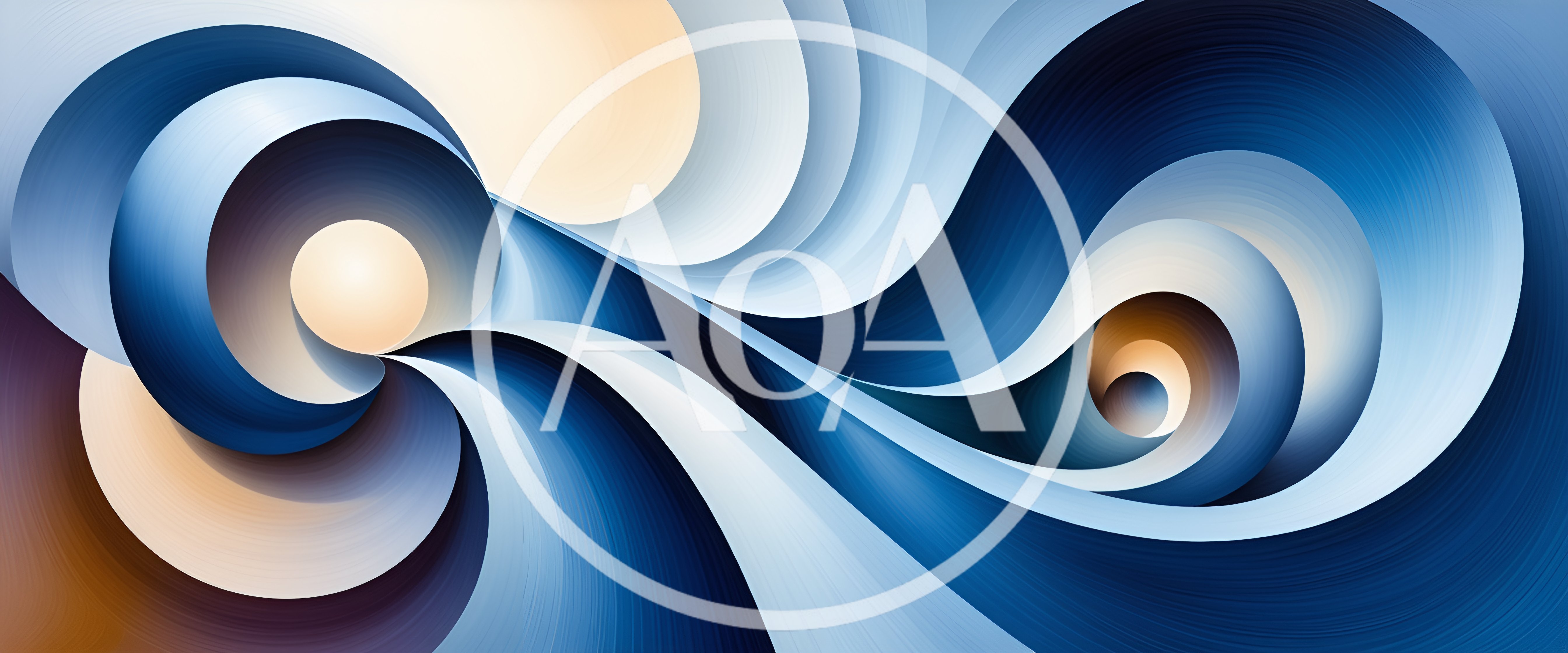 Abstract Blue And Gold Swirling Fluid Background