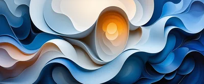 Abstract Fluid Waves With Soft Gradient Lighting