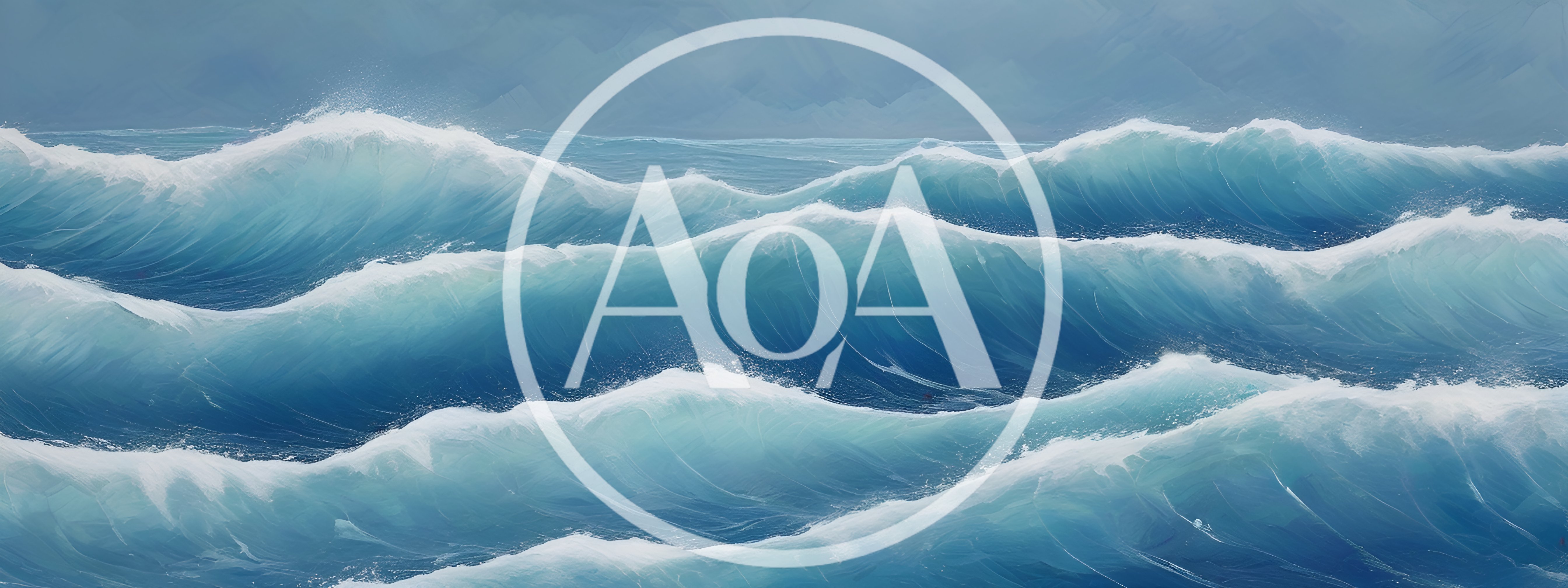 Stylized Digital Illustration Of Rolling Ocean Waves
