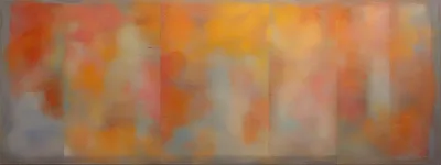 Abstract Oil Painting With Warm Orange And Yellow Tones