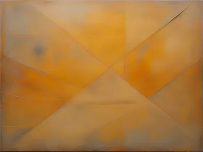 Abstract Geometric Painting With Warm Golden Tones