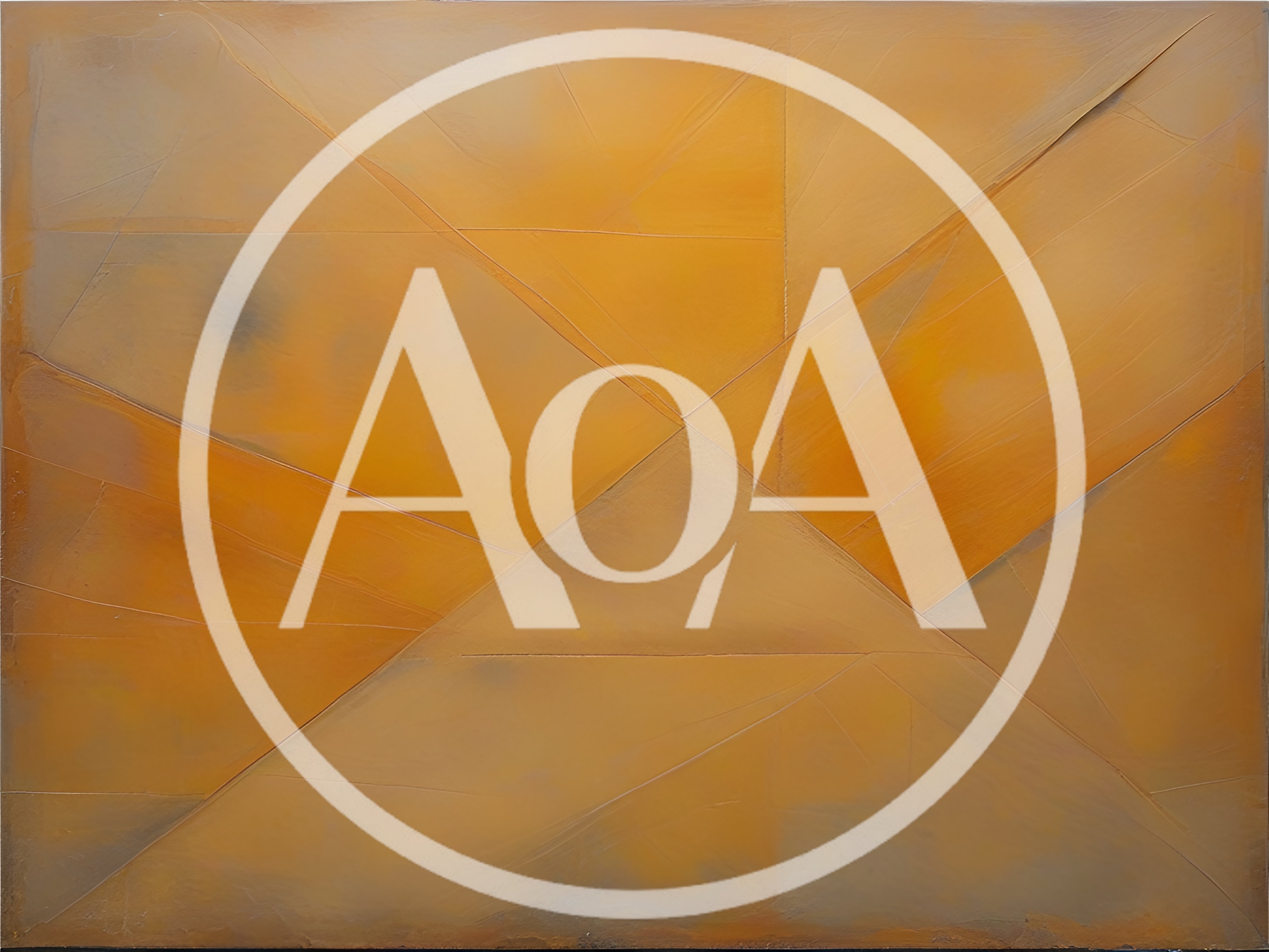 Abstract Geometric Painting With Warm Golden Tones