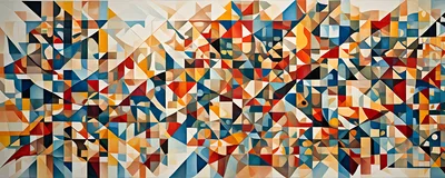 Abstract Geometric Pattern With Vibrant Multicolored Shapes