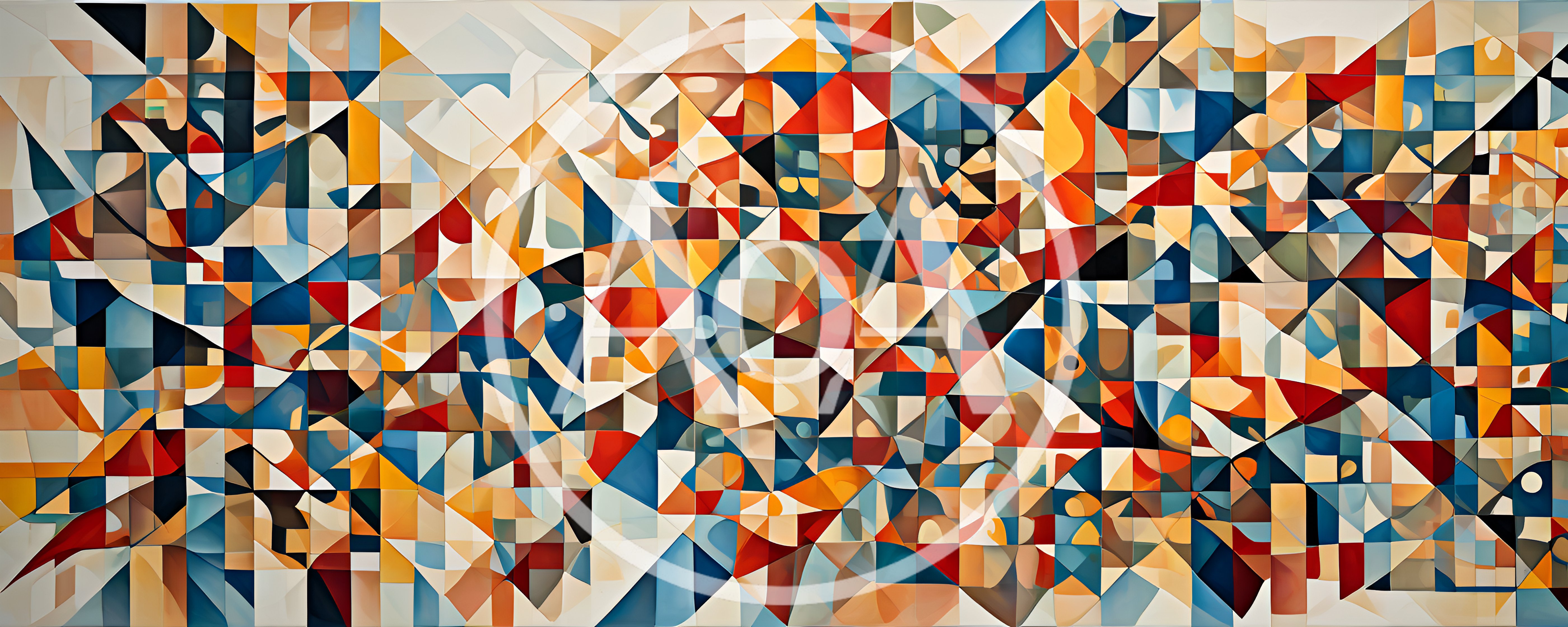 Abstract Geometric Pattern With Vibrant Multicolored Shapes