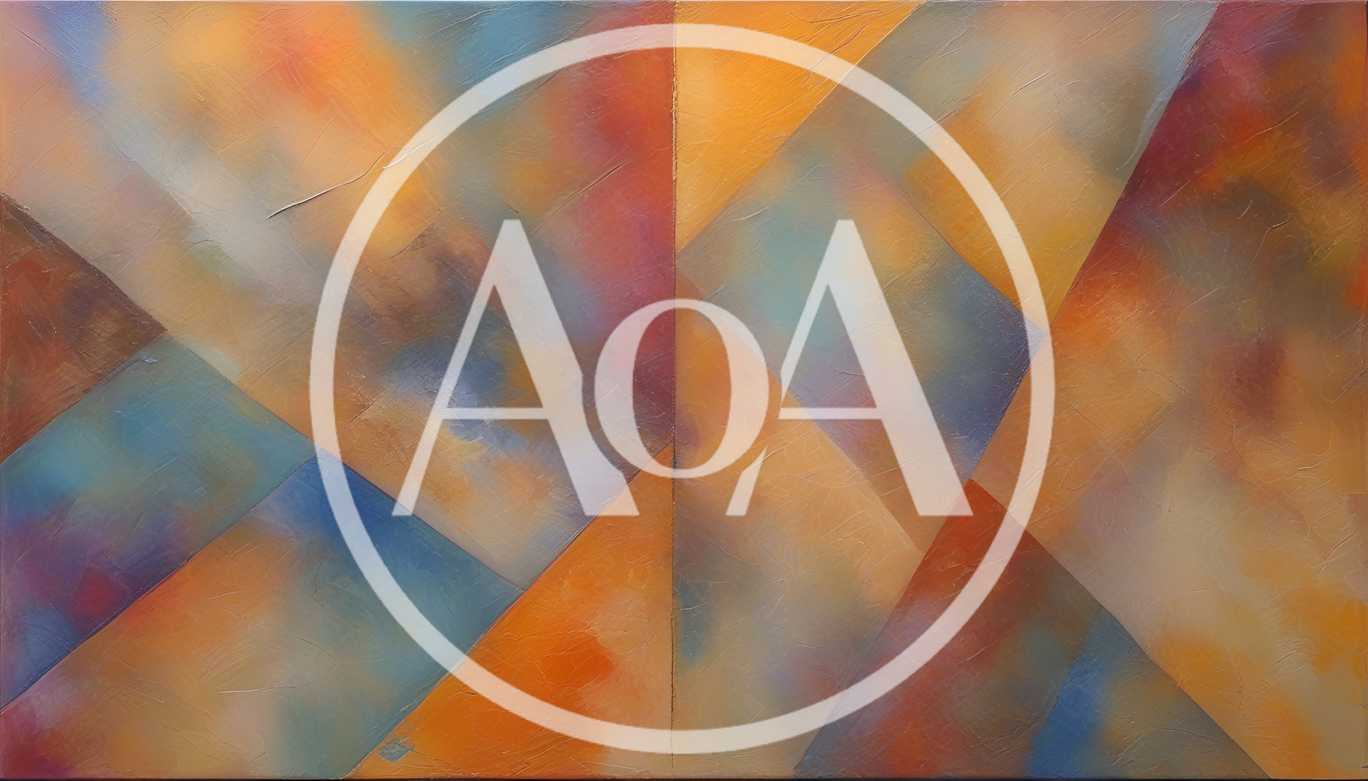 Abstract Geometric Oil Painting With Warm Color Palette