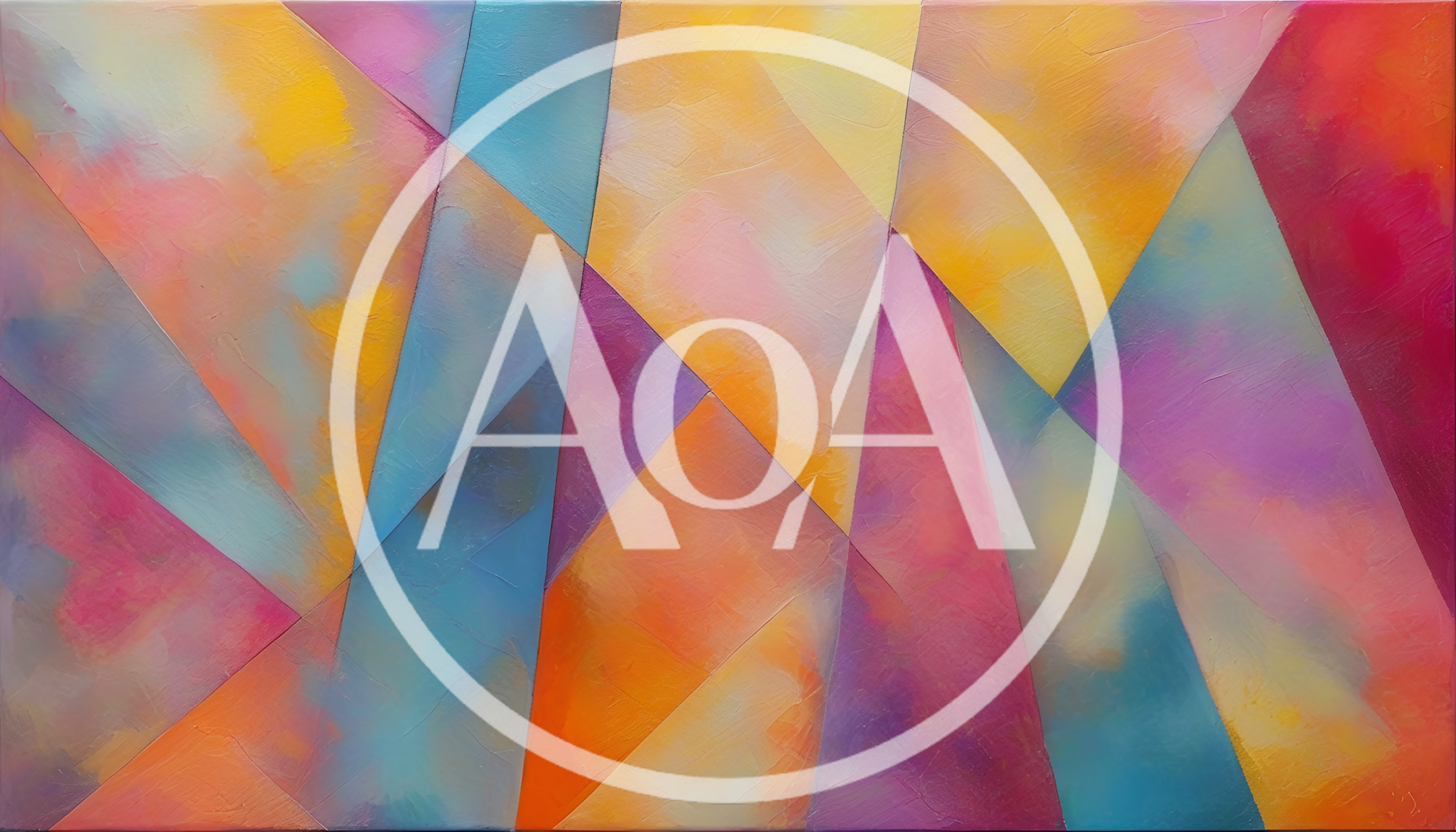 Abstract Geometric Painting With Vibrant Multicolored Gradient Shapes