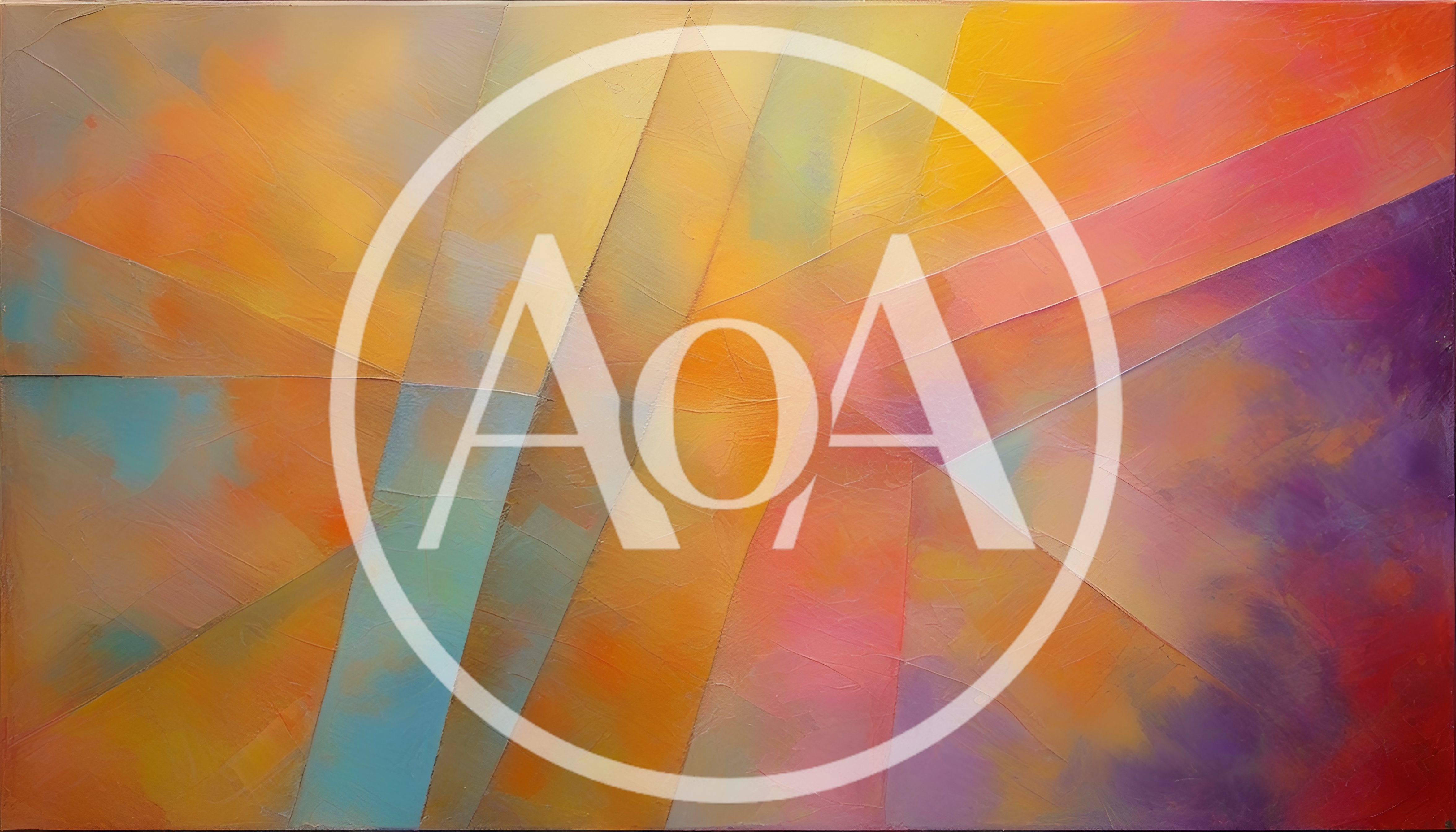 Abstract Geometric Painting With Vibrant Warm And Cool Tones