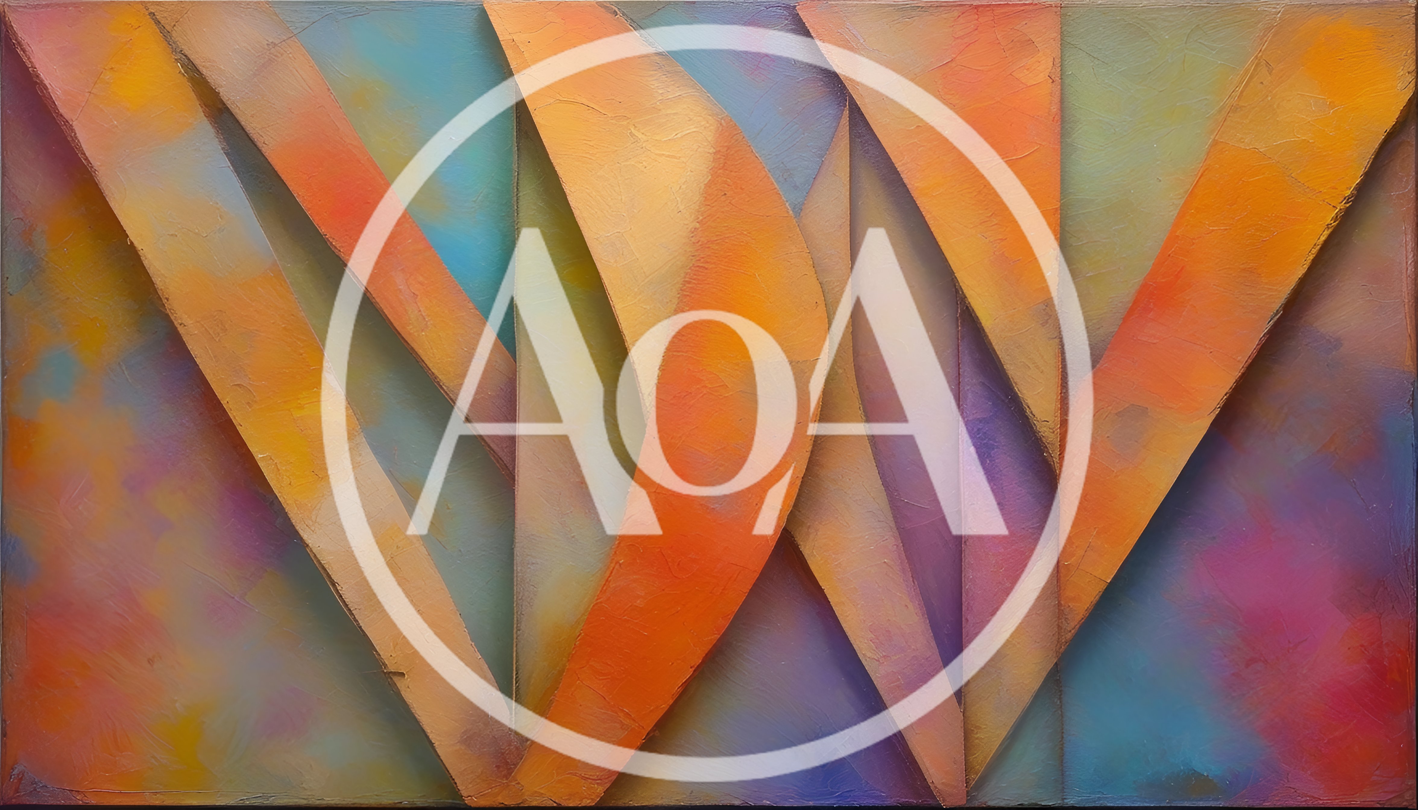 Abstract Geometric Painting With Overlapping Textured Shapes