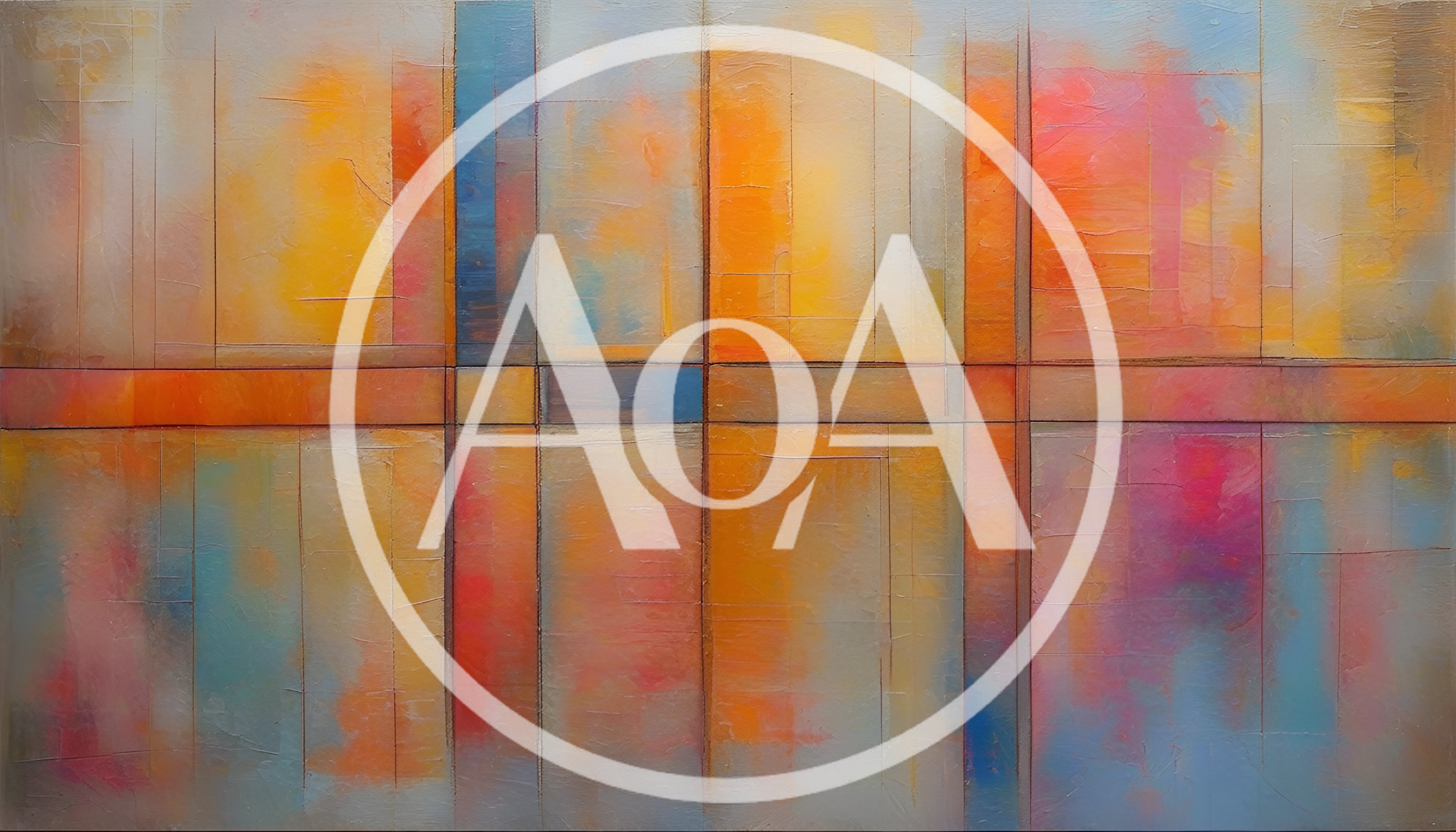 Abstract Geometric Painting With Warm And Cool Tones