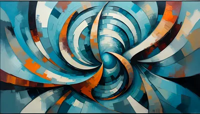 Abstract Swirling Geometric Vortex Digital Art