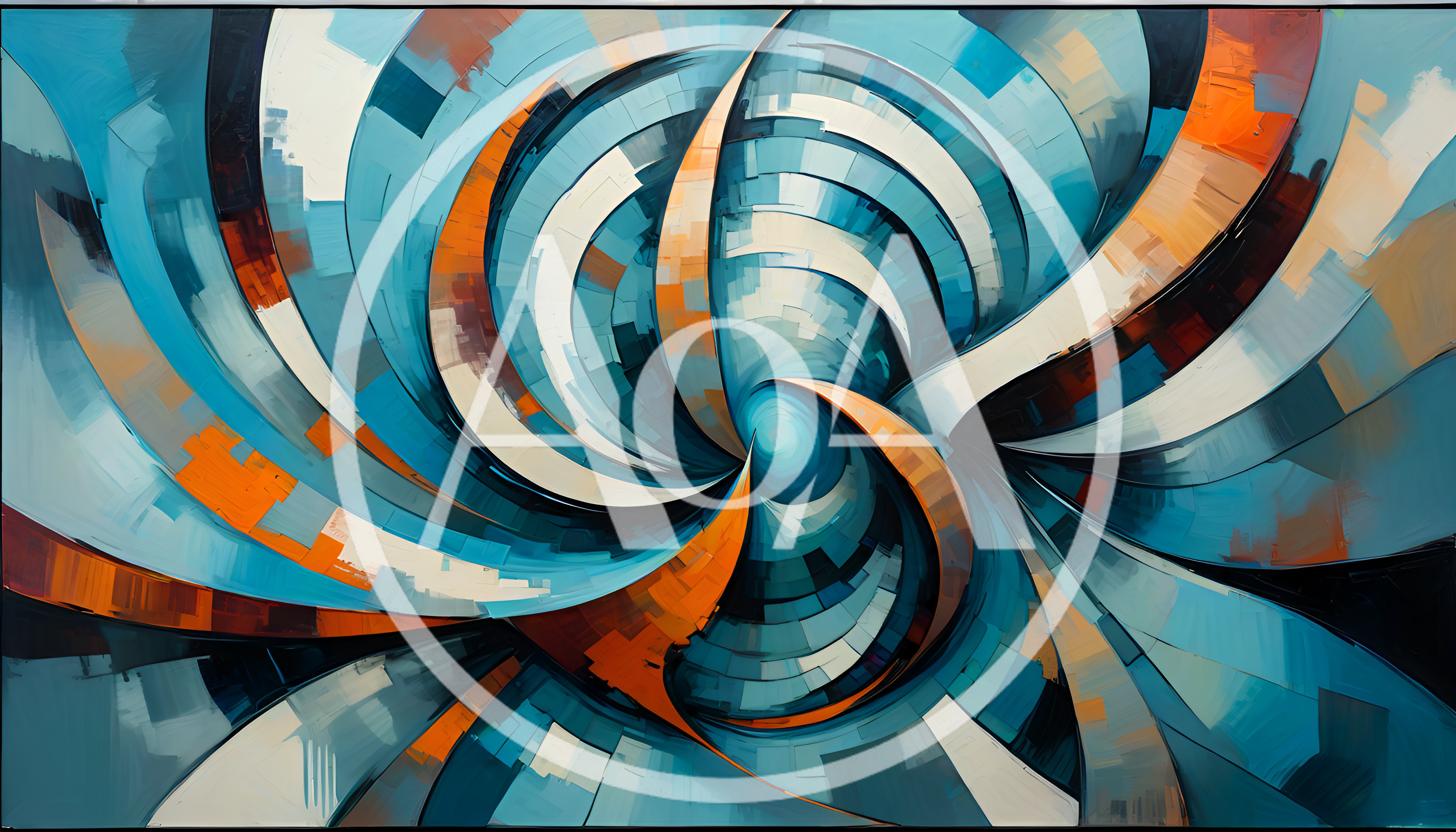 Abstract Swirling Geometric Vortex Digital Art