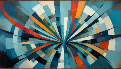 Abstract Radial Geometric Pattern With Vibrant Color Streaks