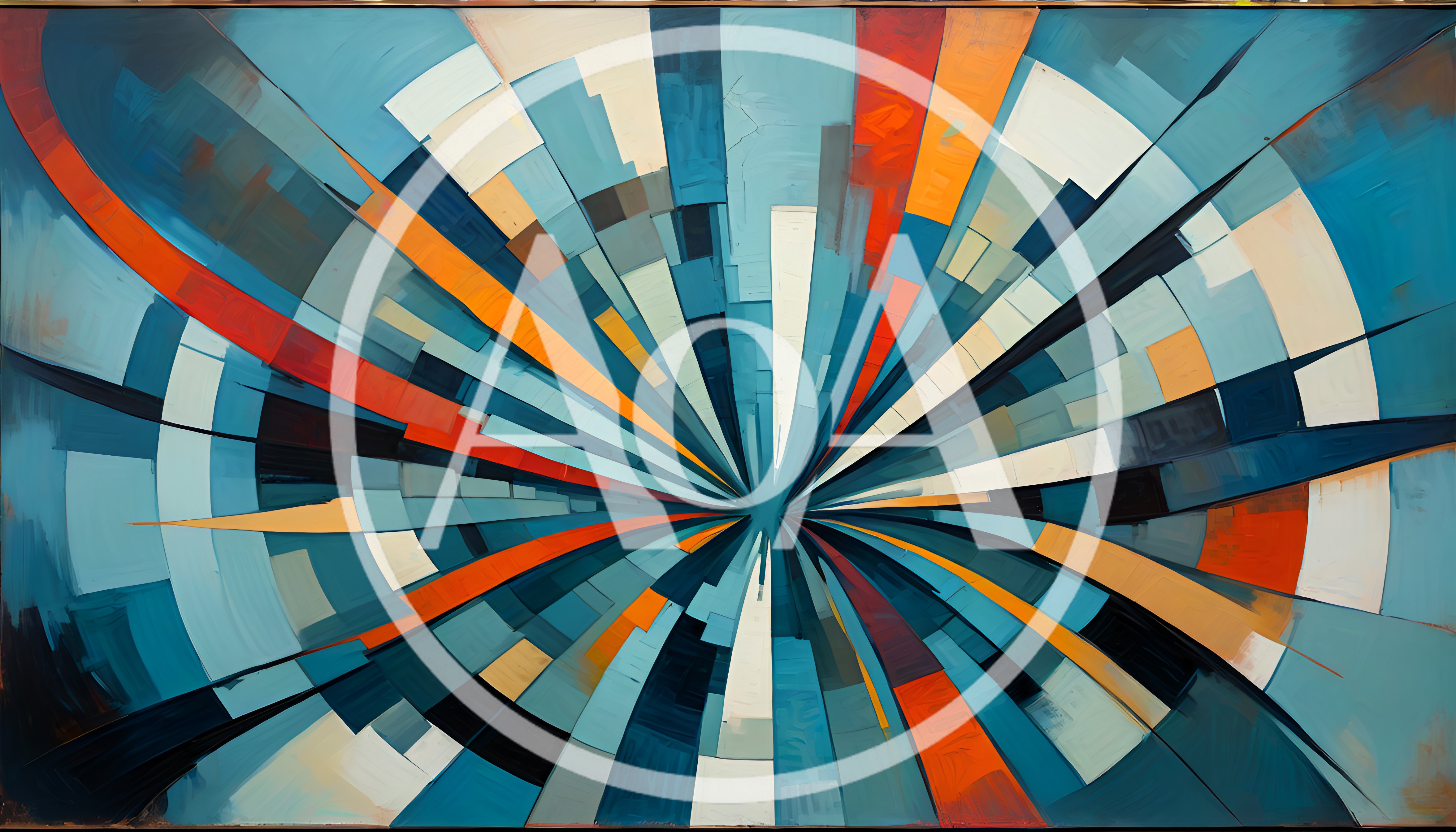 Abstract Radial Geometric Pattern With Vibrant Color Streaks