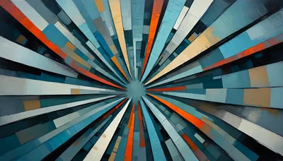 Abstract Radial Geometric Pattern With Vibrant Color Streaks