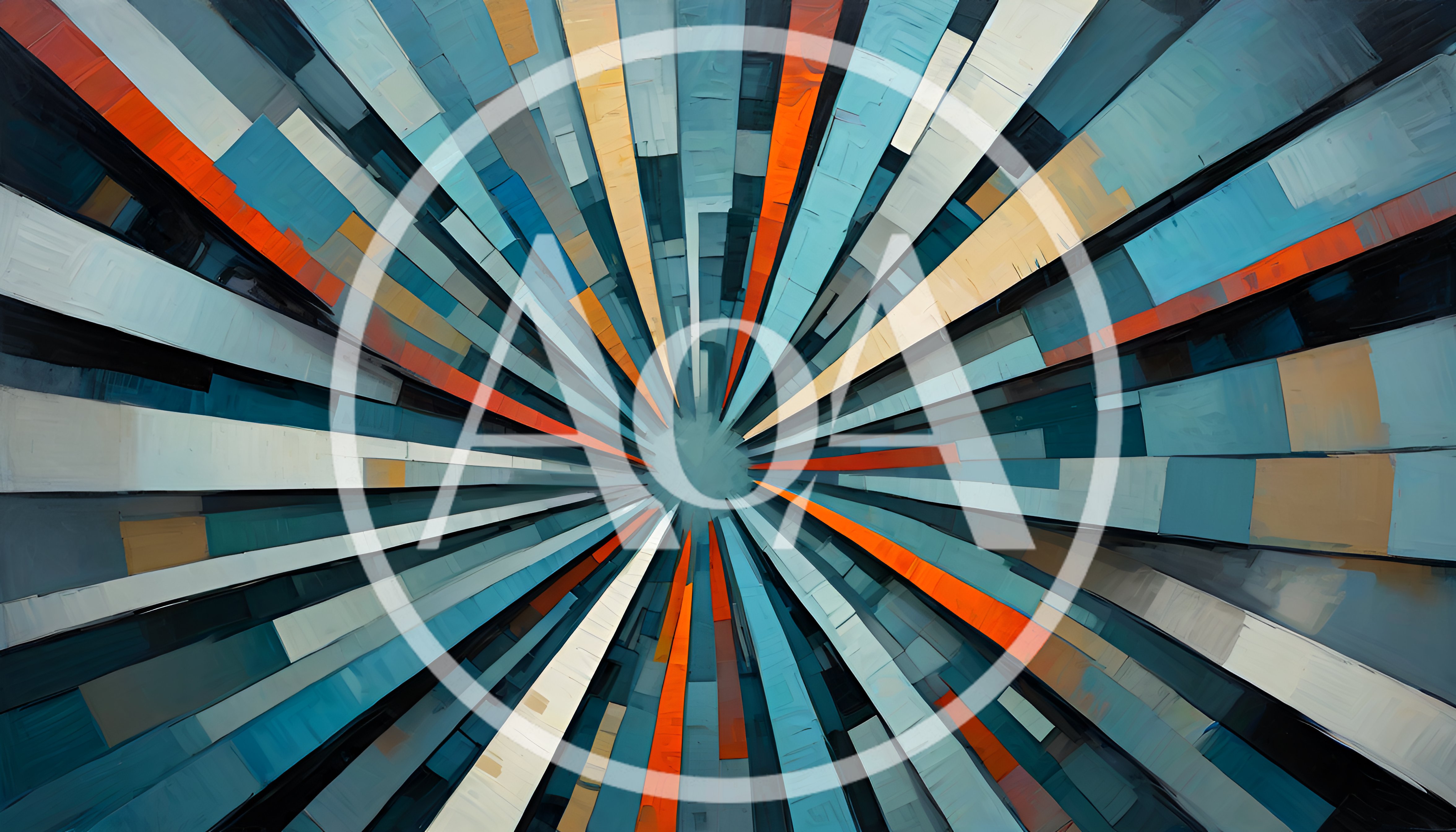 Abstract Radial Geometric Pattern With Vibrant Color Streaks