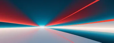Abstract Digital Tunnel With Glowing Red And Blue Lines