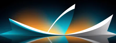 Abstract Architectural Curves With Glowing Orange And Blue Light