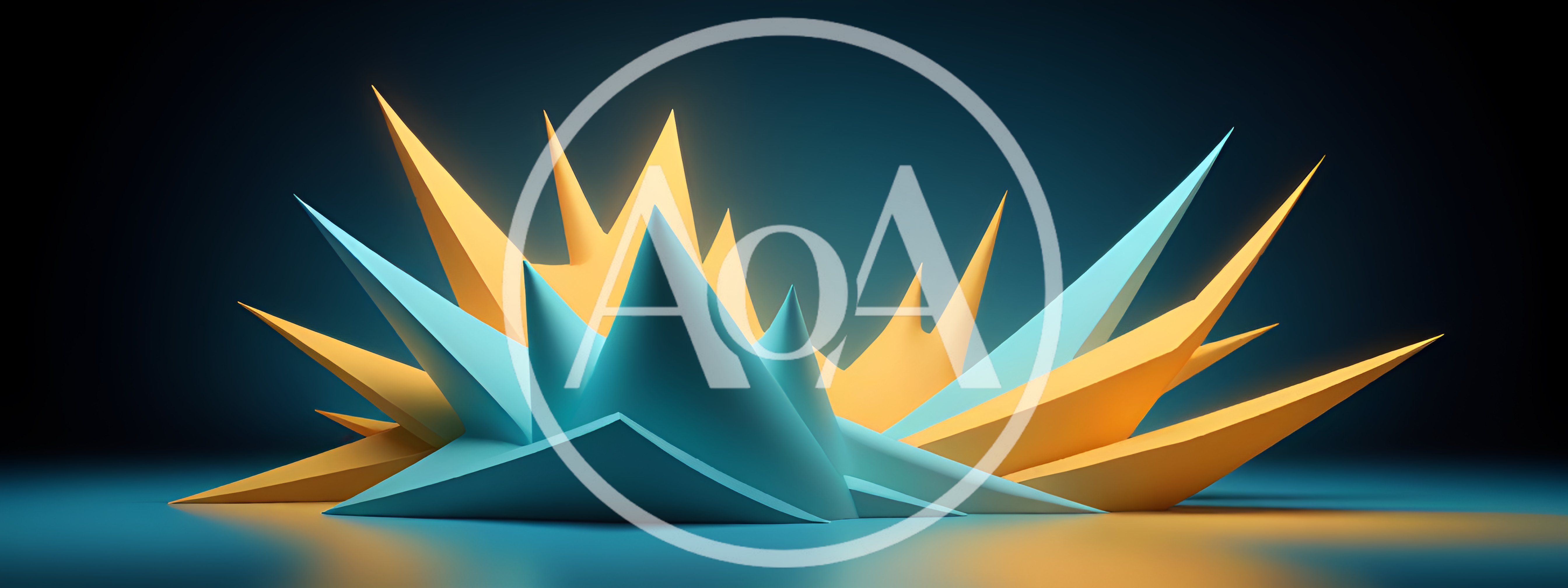 Abstract Geometric Spikes In Blue And Yellow