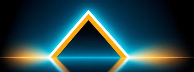 Glowing Neon Triangle Portal Abstract Background