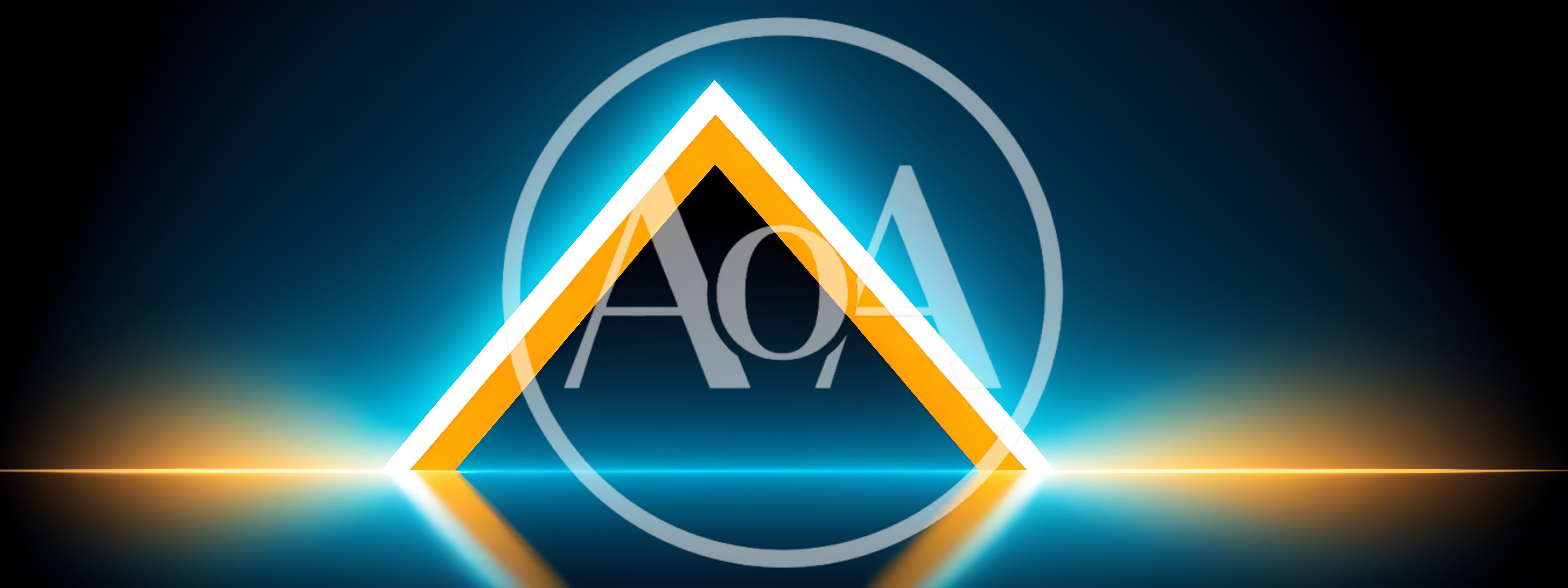 Glowing Neon Triangle Portal Abstract Background