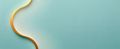 Abstract Golden Wave Ribbon On Teal Background