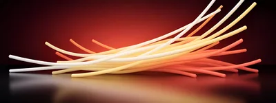 Abstract 3D Rendered Colorful Spaghetti Strands