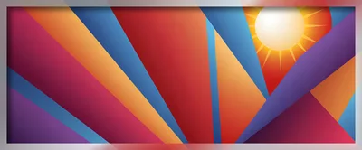 Abstract Geometric Background With Sun And Vibrant Colors
