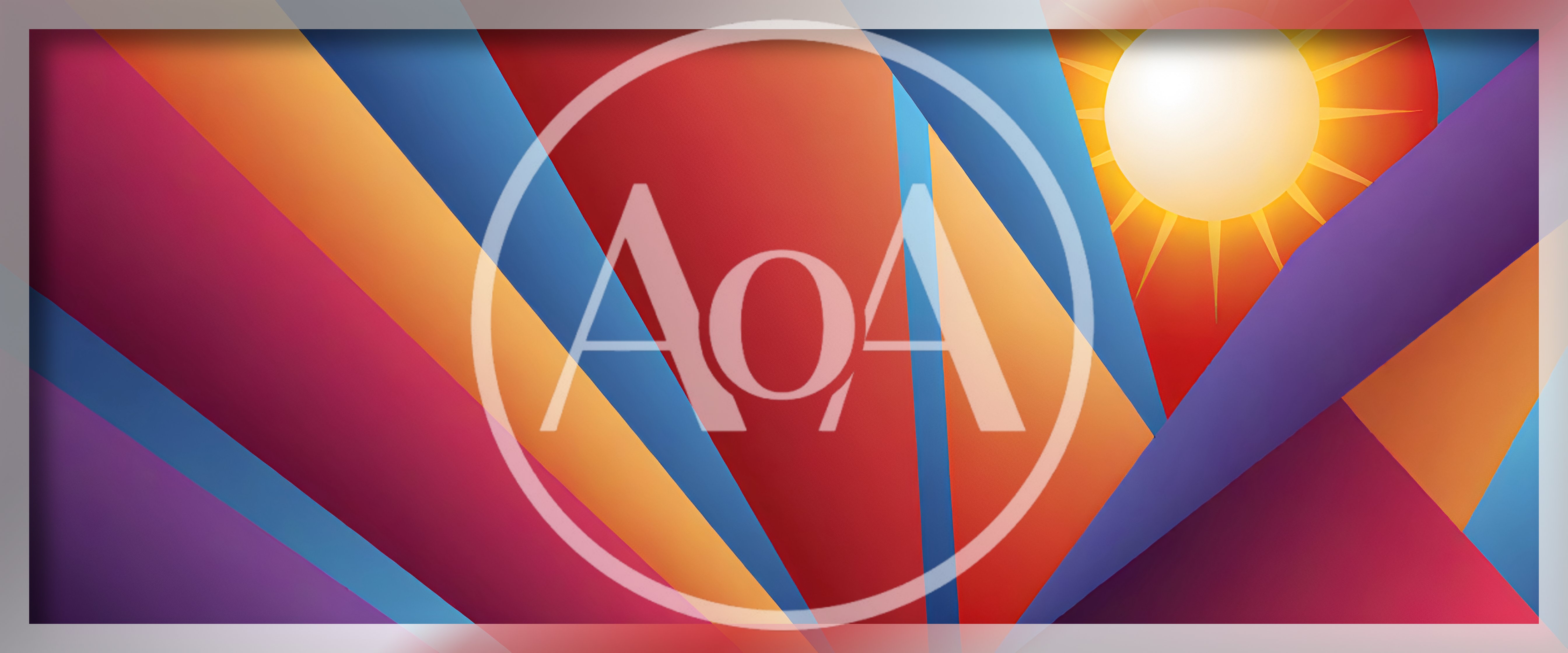Abstract Geometric Background With Sun And Vibrant Colors