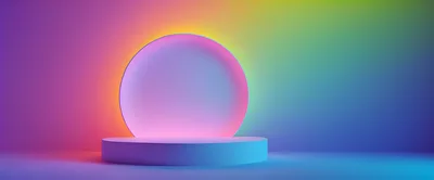 Minimalist Product Display Podium With Neon Gradient Lighting