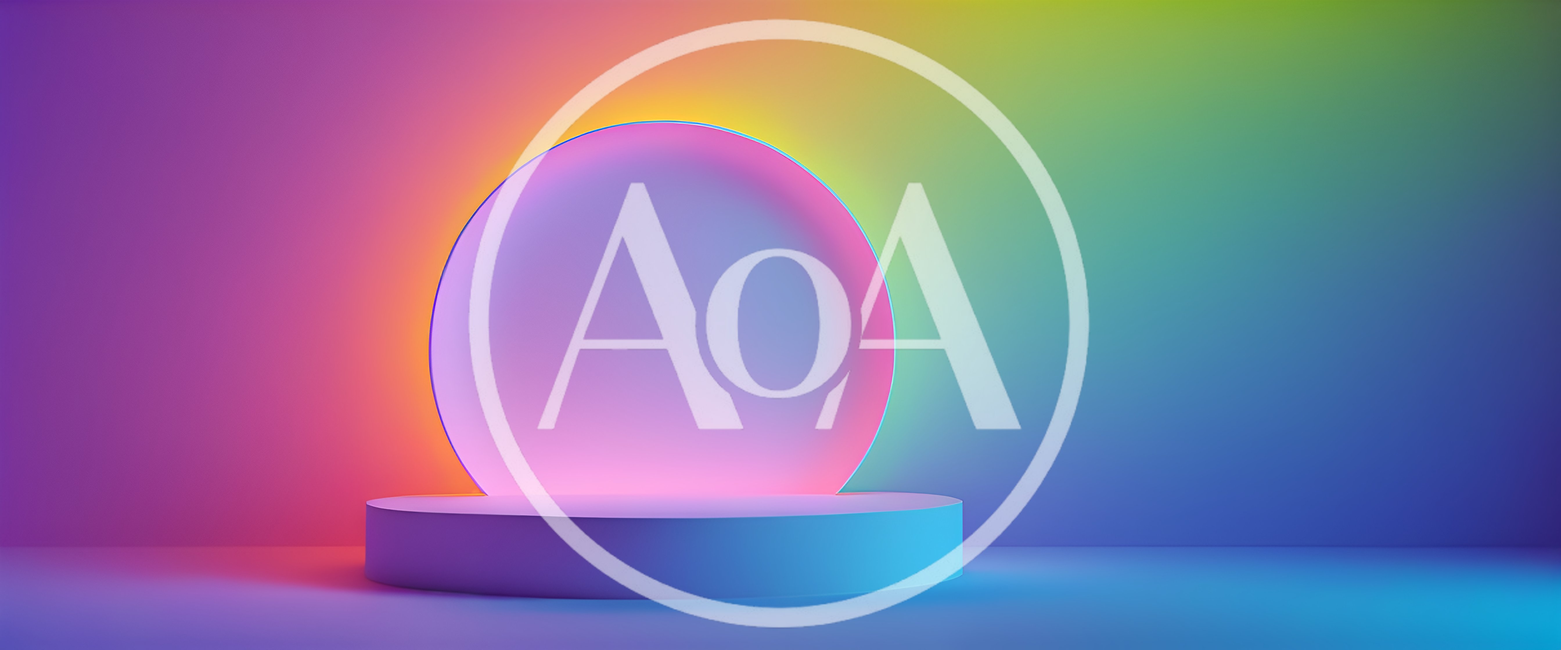 Minimalist Product Display Podium With Neon Gradient Lighting