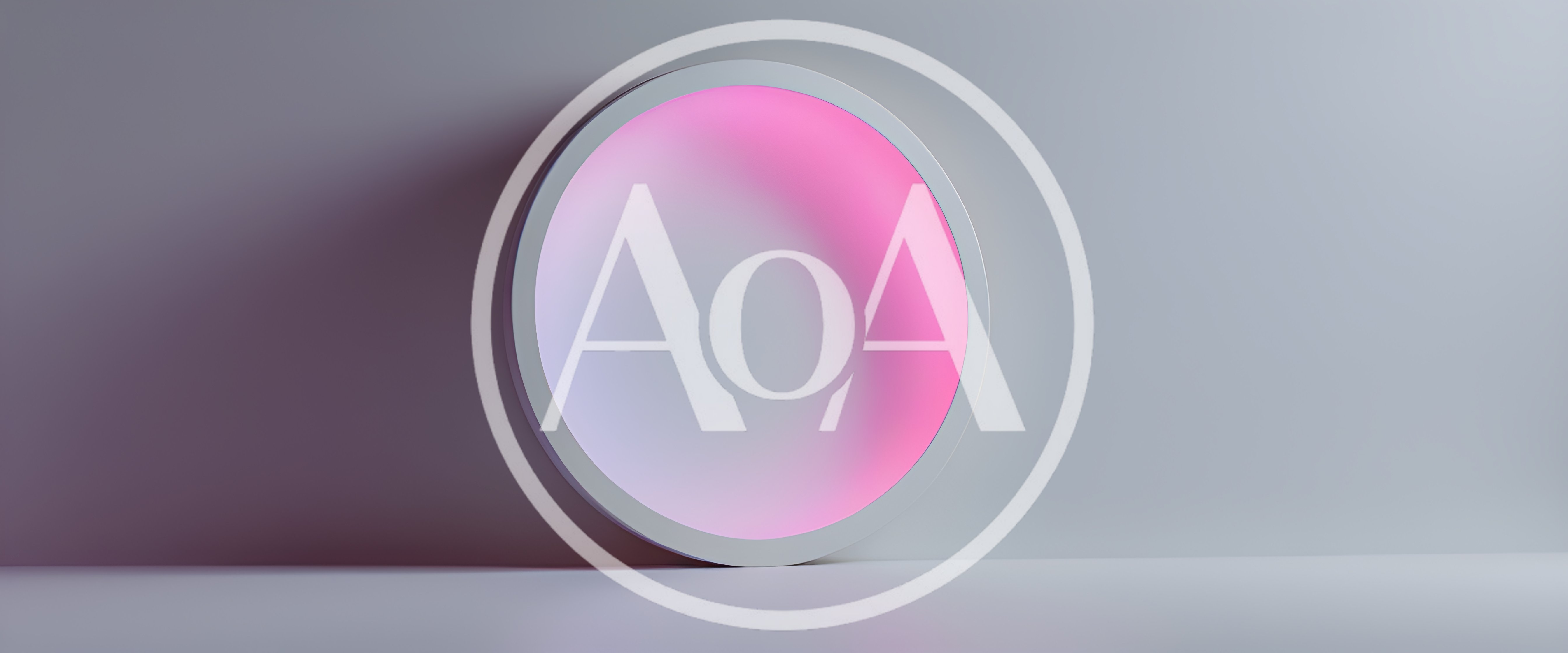 Minimalist Circular Light Frame With Pink Gradient Glow