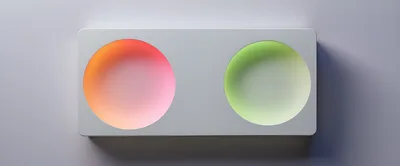 Minimalist Abstract Device With Glowing Circular Light Interfaces