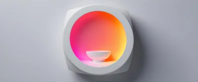 Minimalist White Circular Display Pedestal With Gradient Lighting
