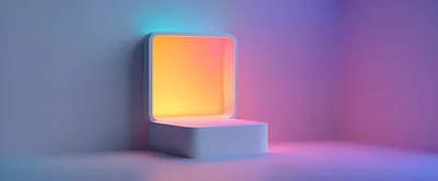 Minimalist 3D Podium With Glowing Neon Backlight