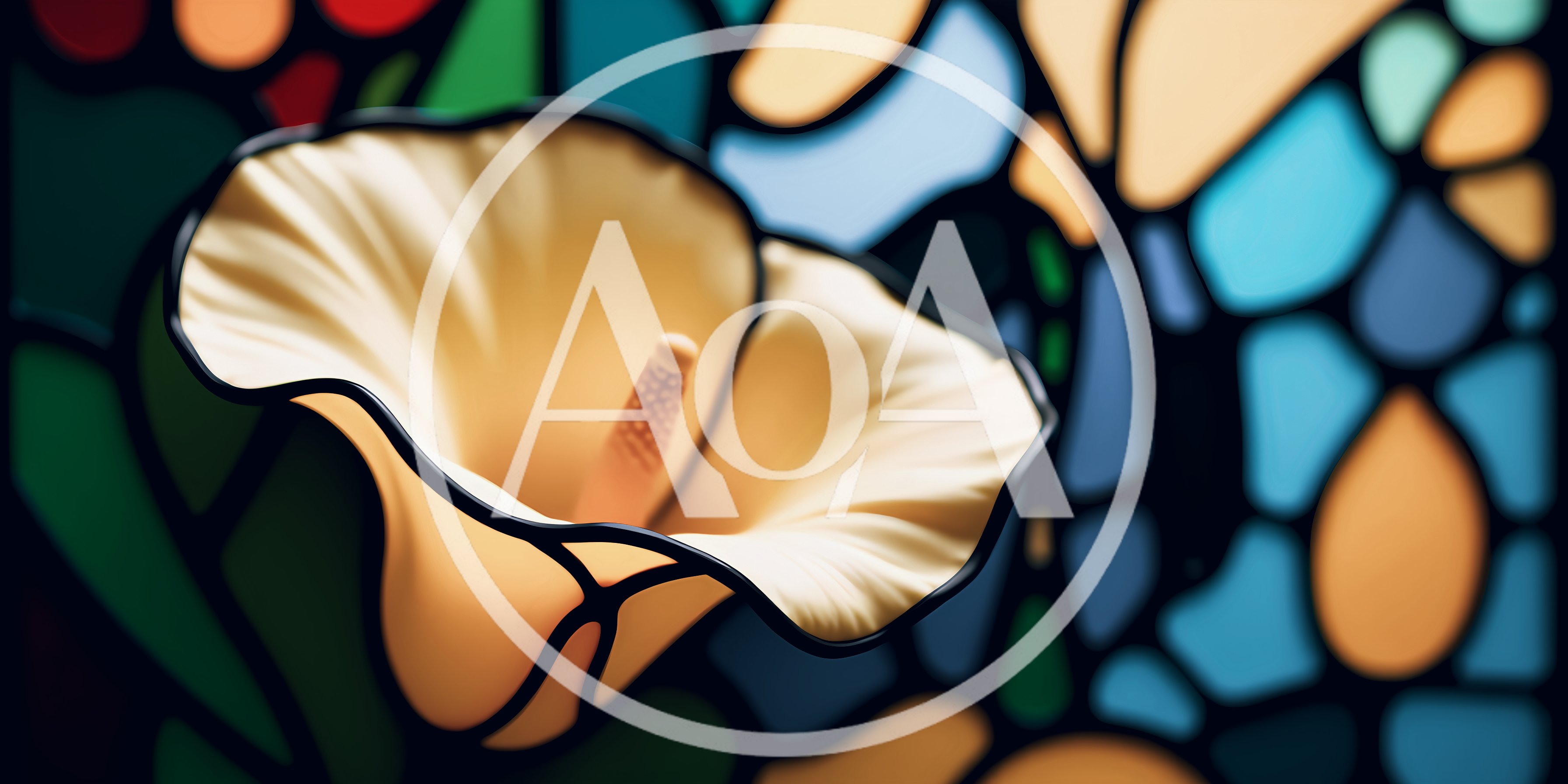 Stained Glass Style Calla Lily Flower Illustration