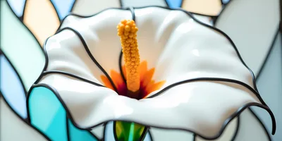 Stained Glass Calla Lily Flower Close Up