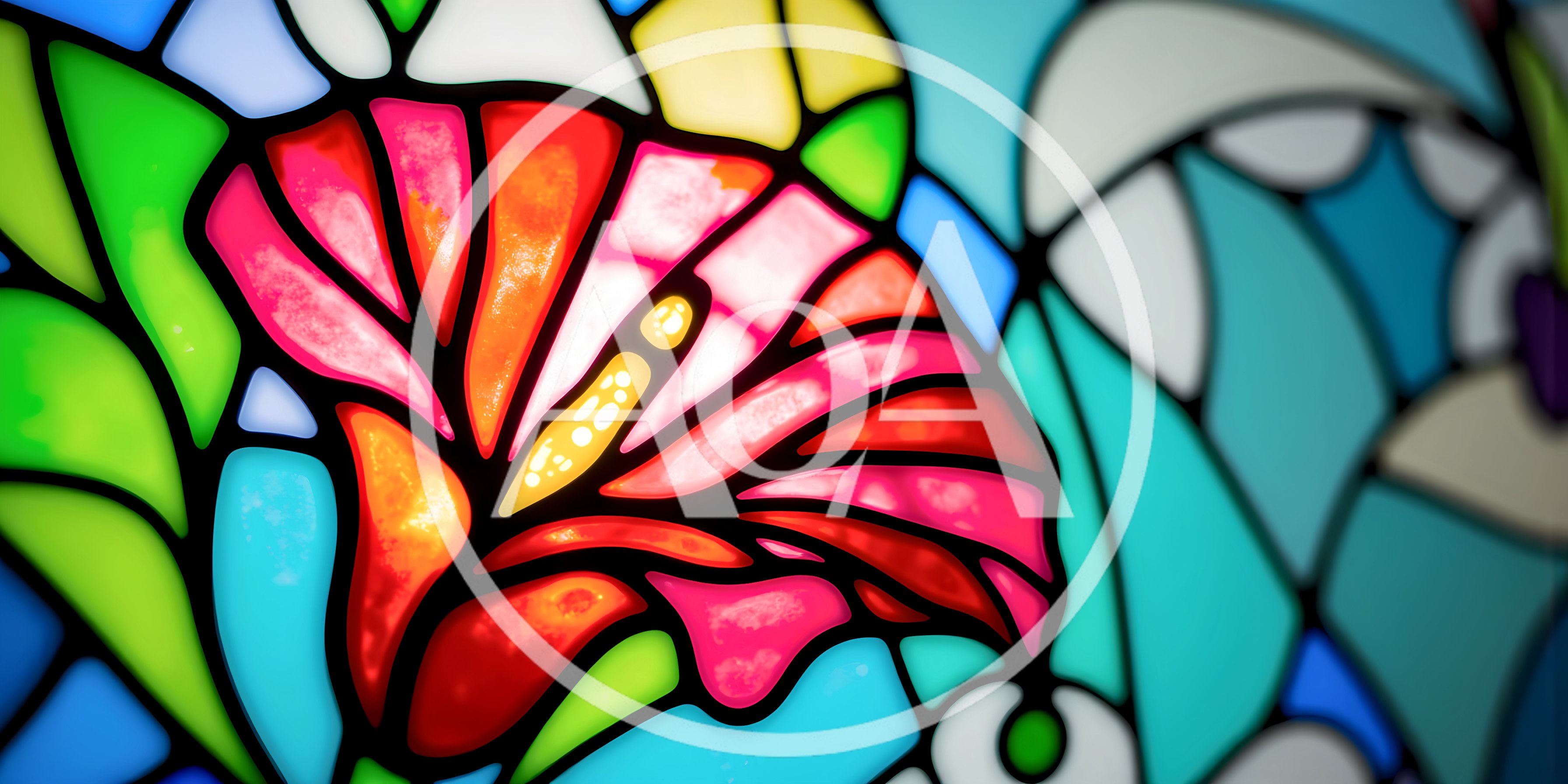 Stained Glass Flower Art With Vibrant Colors
