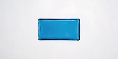 Rectangular Blue Glass Tray On White Background